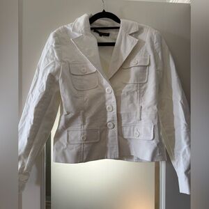 Dalia Collection White Button-Up Blazer